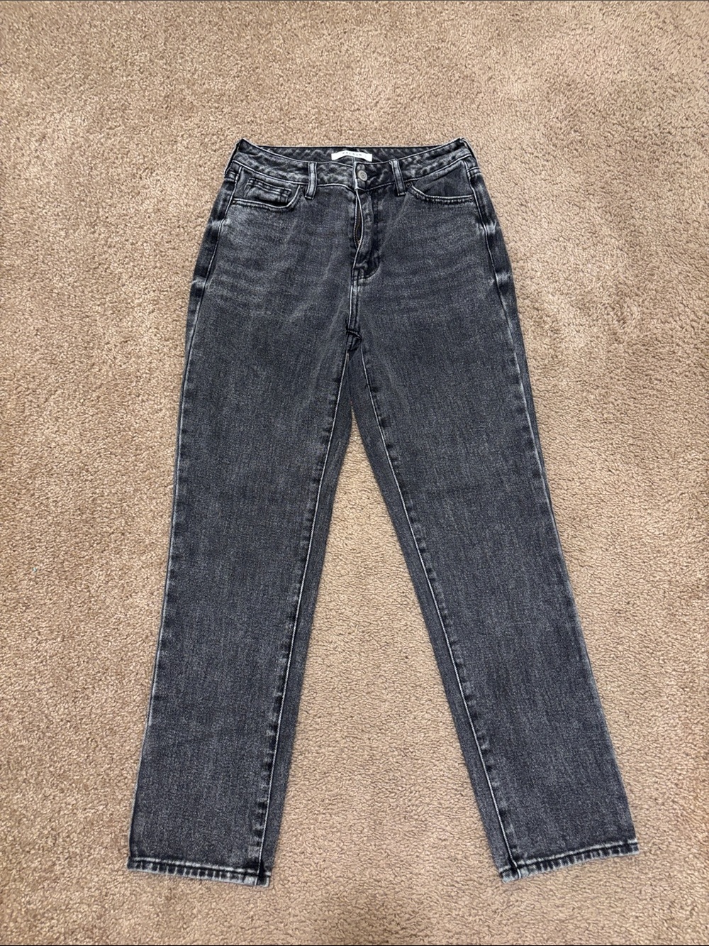 PacSun Women's Straight Leg Jeans - Black Wash Mom Jean